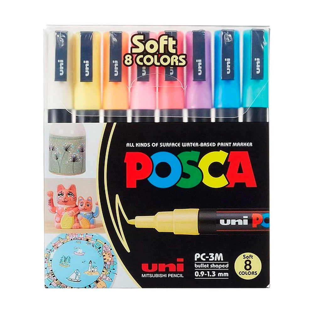 Set de 8 Marcadores  Posca  punta 3M Pastel