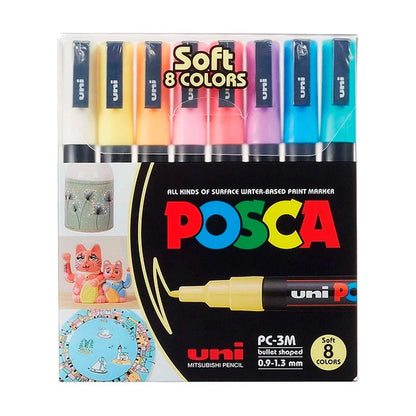 Set de 8 Marcadores  Posca  punta 3M Pastel