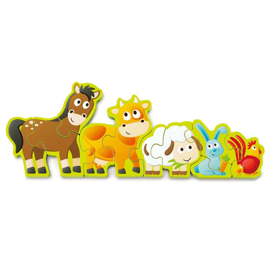 Puzzle Animales de granja y números