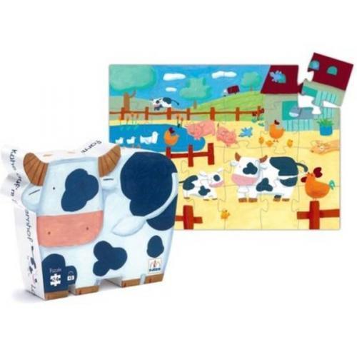 Puzzle Silueta La vaca en la Granja - 24 piezas