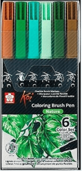 Set Marcadores Koi Brush Pens Naturaleza 6 un