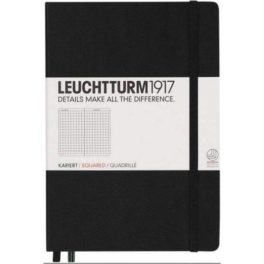 Libreta Mediana Tapa Dura Cuadriculada Black