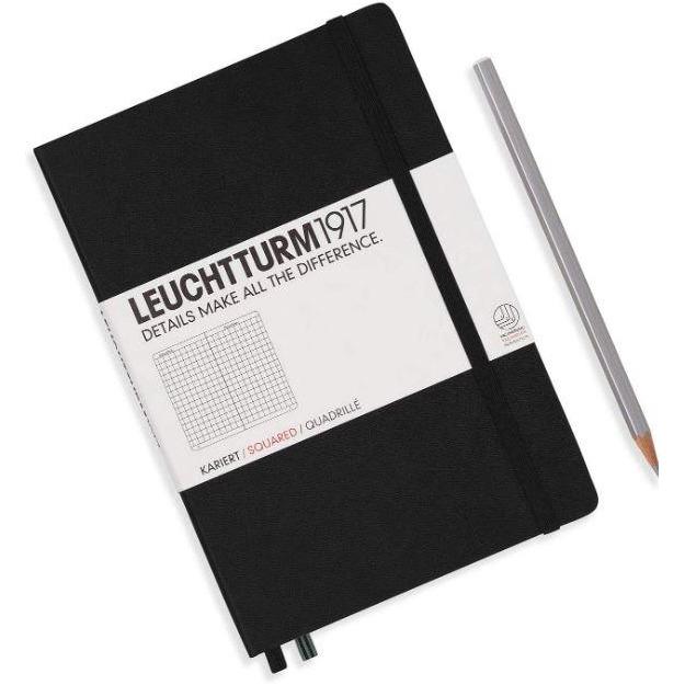 Libreta Mediana Tapa Dura Cuadriculada Black