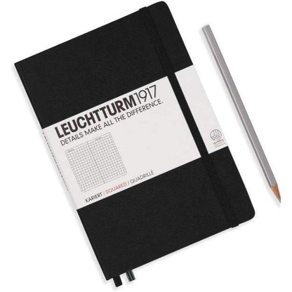 Libreta Mediana Tapa Dura Cuadriculada Black