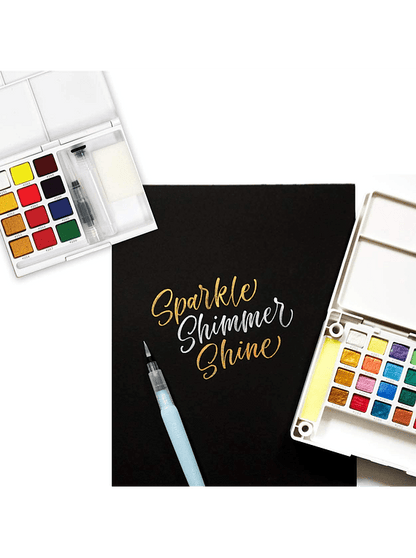 Set de Acuarela en pastillas  Koi 24 colores creativos con water brush