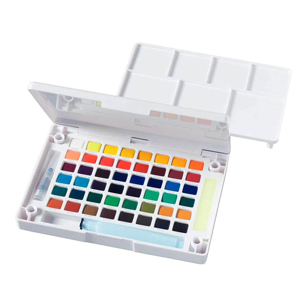 Set Acuarelas en Pastillas Koi 48 colores con water brush