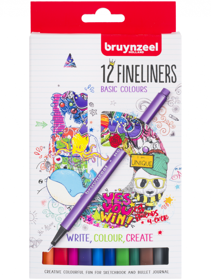 Marcadores Punta Fina Bruynzeel Set 12 Colores