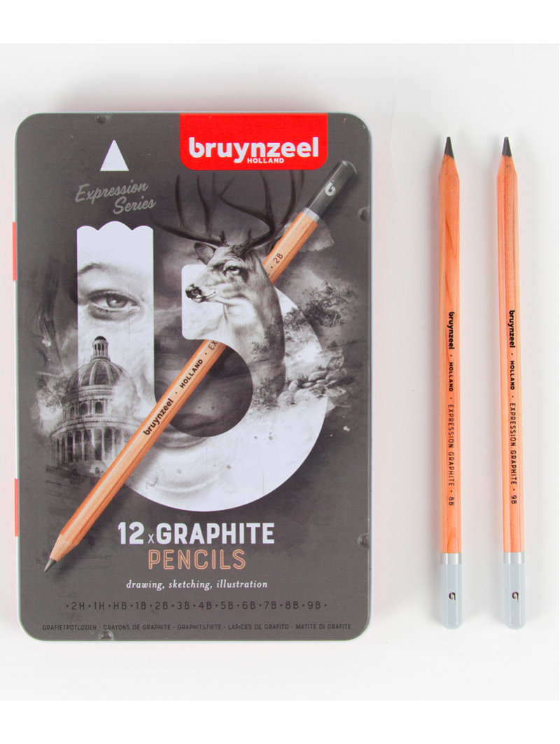 Lápices Grafito Bruynzeel Expression Caja 12 Gradaciones