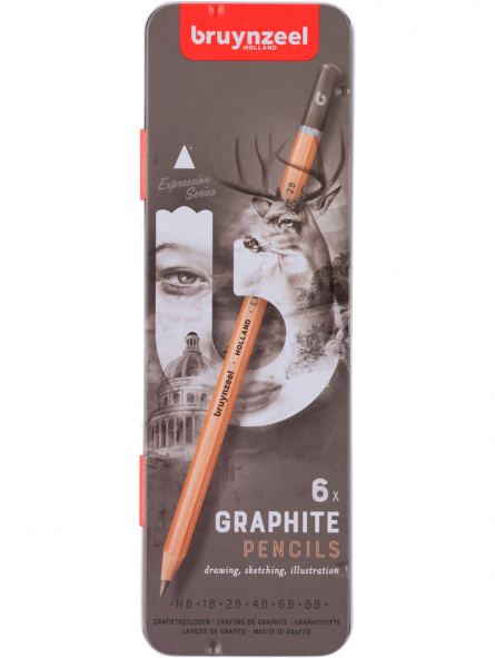 Lápices Grafito Bruynzeel Expression Caja 6 Gradaciones
