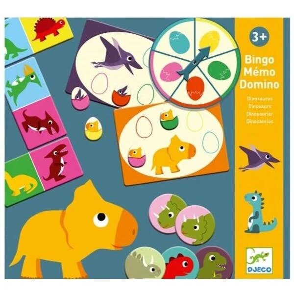 Juegos Bingo, Memo y Domino - Dinosaurios