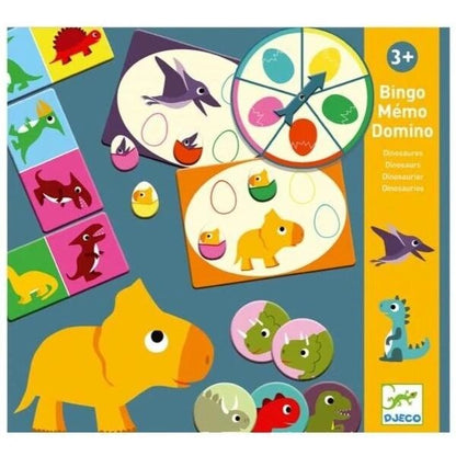 Juegos Bingo, Memo y Domino - Dinosaurios