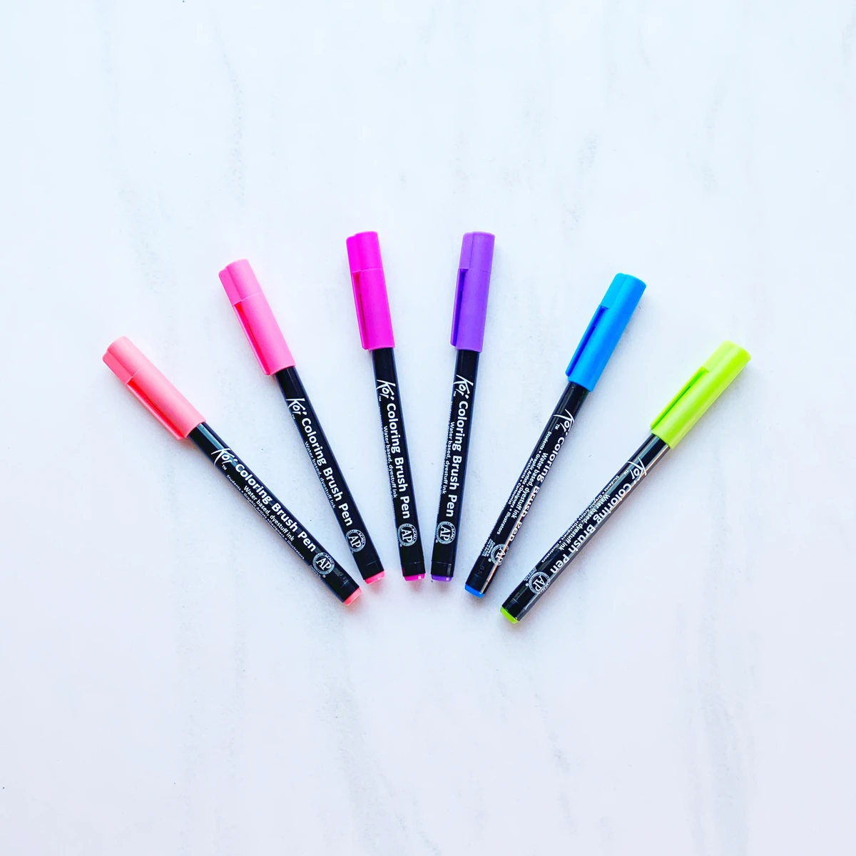 Set Marcadores Koi Brush Pens Flowers 6 un