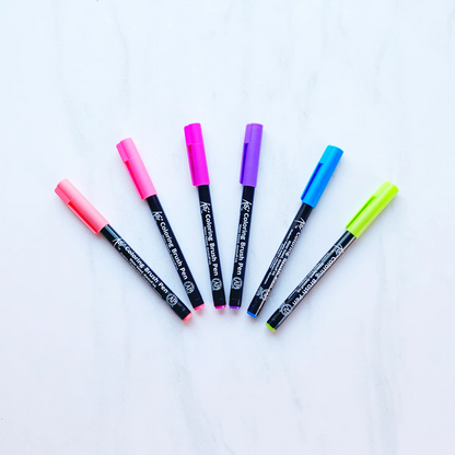 Set Marcadores Koi Brush Pens Flowers 6 un