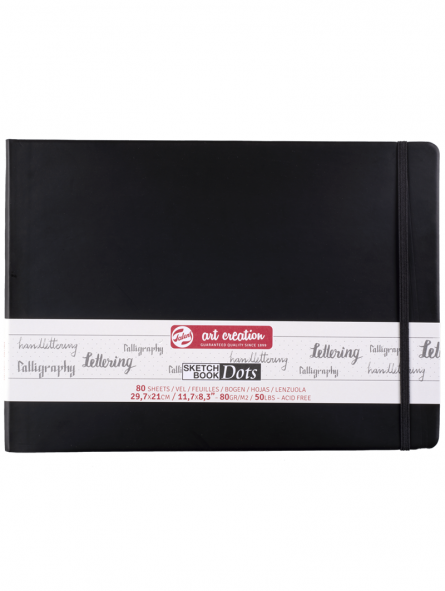 Sketchbook Art Creation Negra Con Puntos Horizontal 80gr