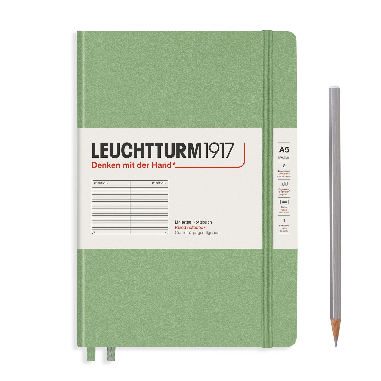 Libreta Mediana Tapa Dura Composición Sage